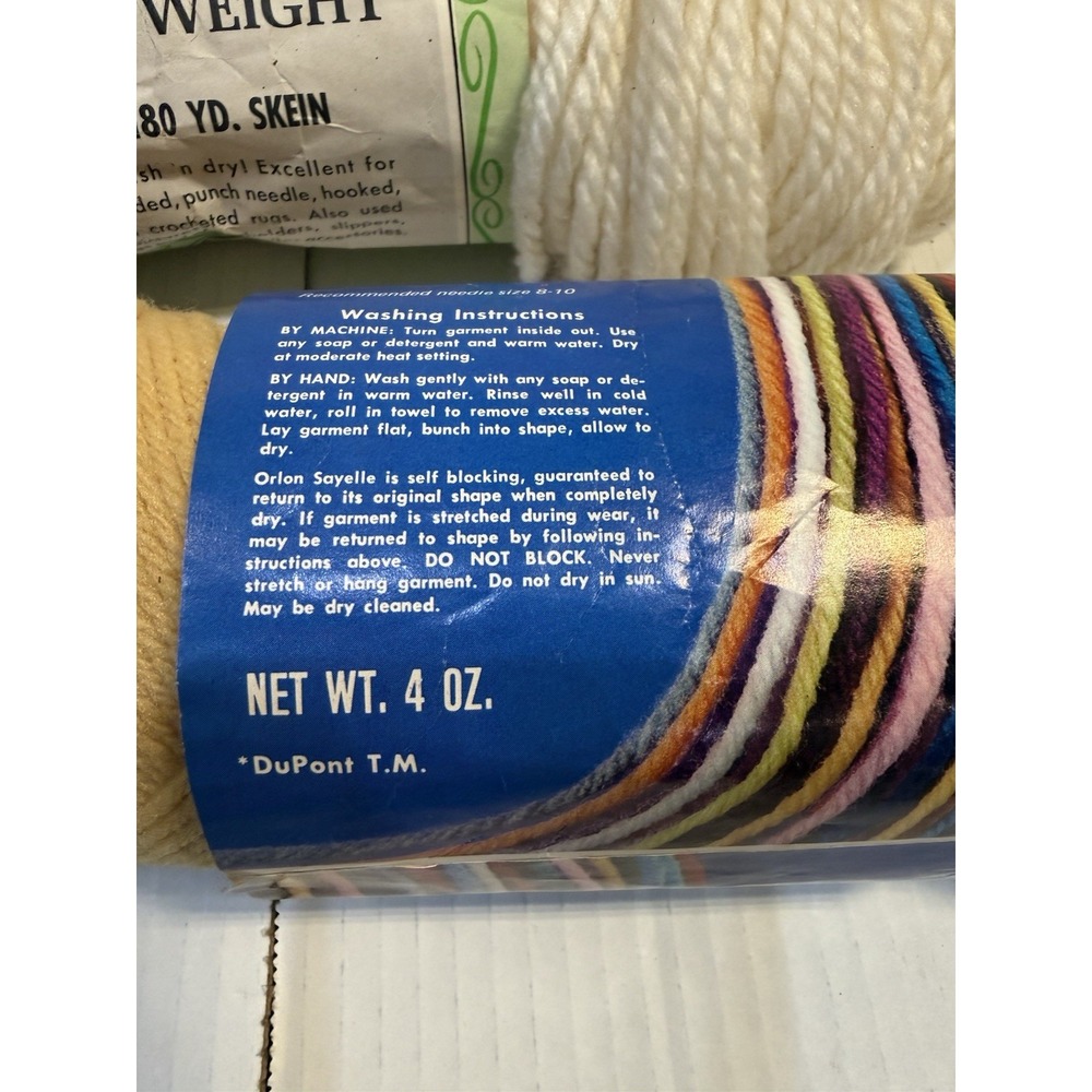 Vintage Reynolds Sayelle Sears Acrylic Rug Yarn Lot Orlon Heavyweight Made USA - Picture 6 of 16